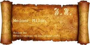 Weiner Milán névjegykártya