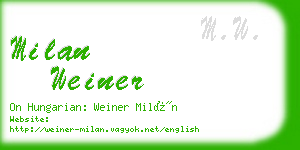 milan weiner business card